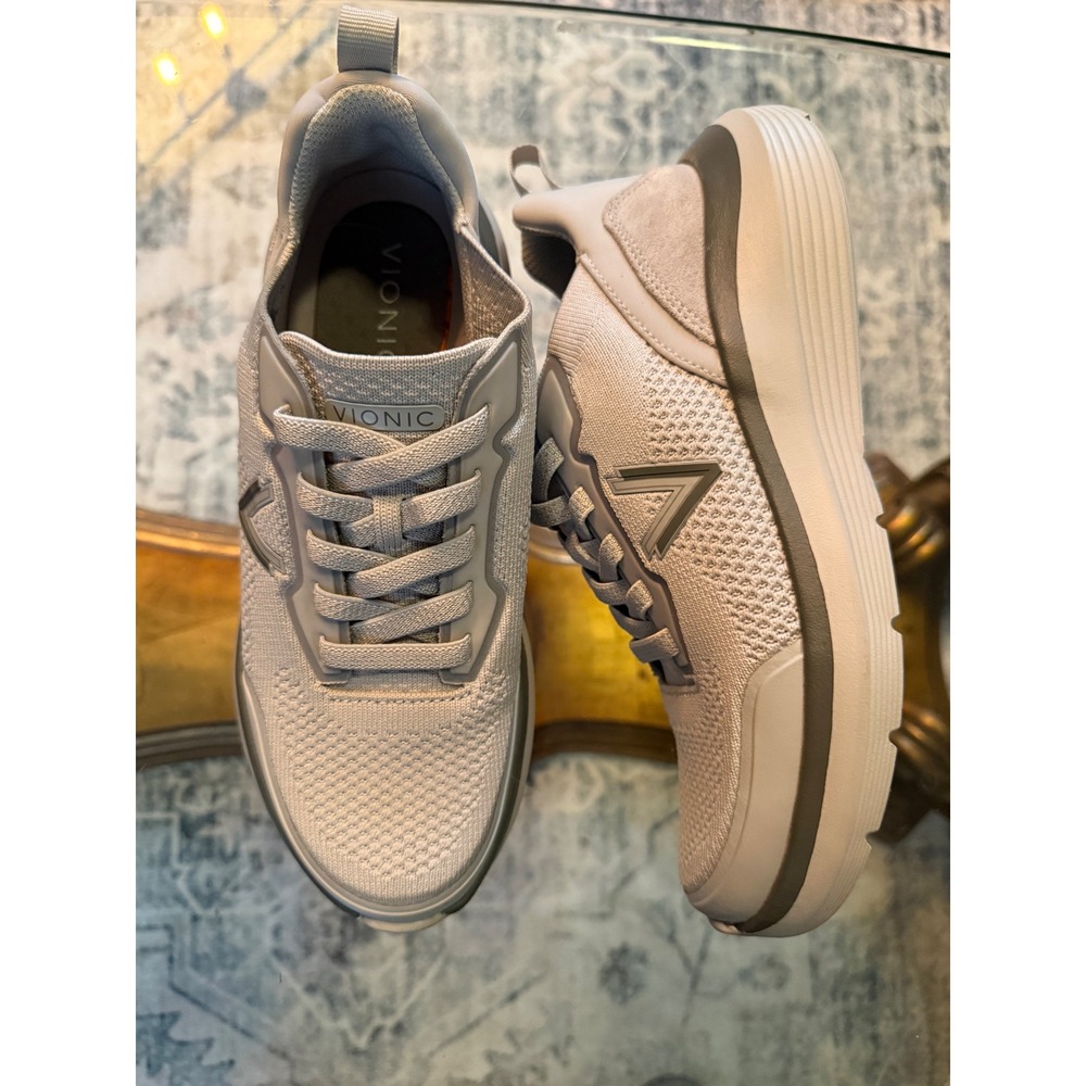 Vionic Hayward Womens Grey Knit Walking Sneakers Shoes Size 7.5 GS:10-2025